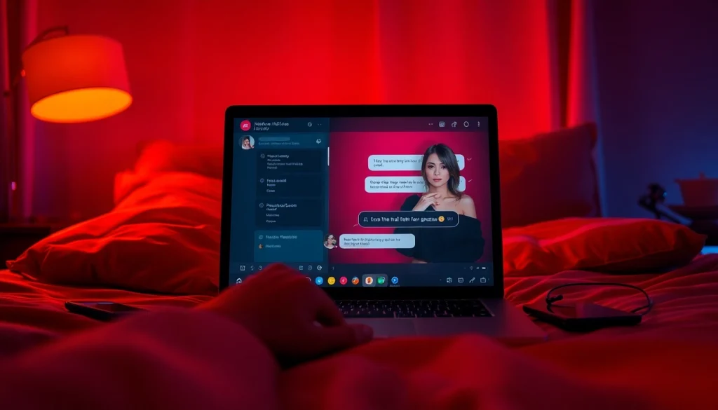 Engaging in a porn AI chat with a personalized digital character in an intimate setting.